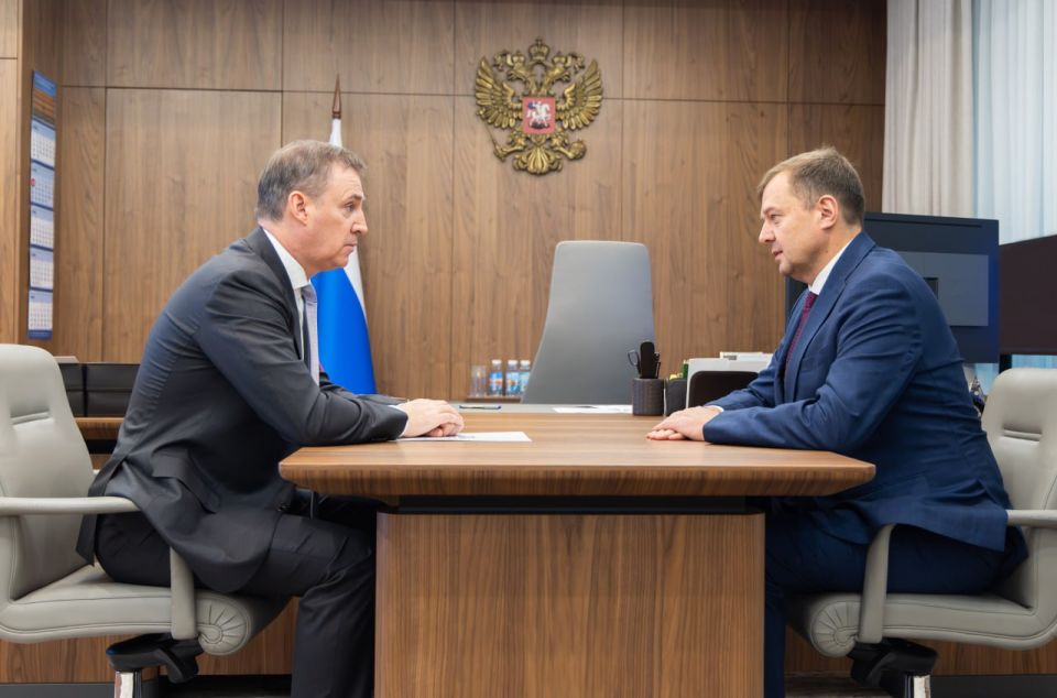 Вице-премьер Дмитрий Патрушев провел рабочую встречу с губернатором Запорожской области Евгением Балицким