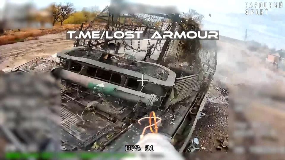 Добивание танка Т-72АВ ВСУ в ходе штурма с. Малая Токмачка на Ореховском направлении в Запорожской области