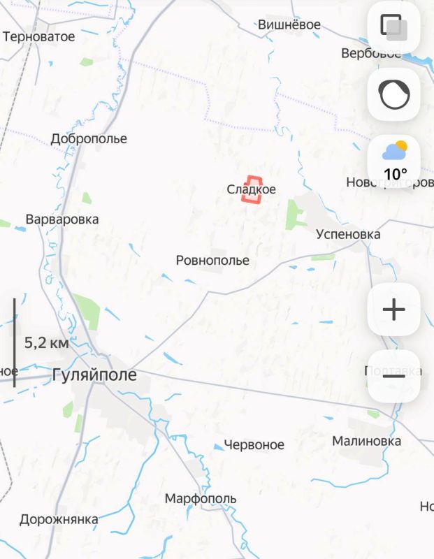 С Гуляйпольского направления поступают оперативные сведения о переходе села Сладкое под наш контроль, сообщает военкор Тимофей Ермаков: