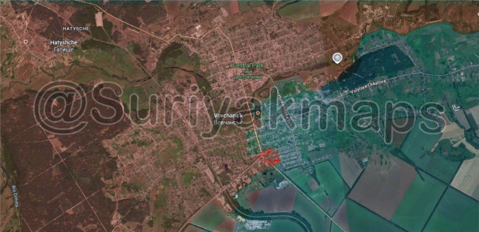 Харьковское направление: Российские войска продолжают медленное продвижение в южной части города Волчанск, установив контроль над рядом позиций между улицами Пролетарская и Герцена и выйдя к электроподстанции