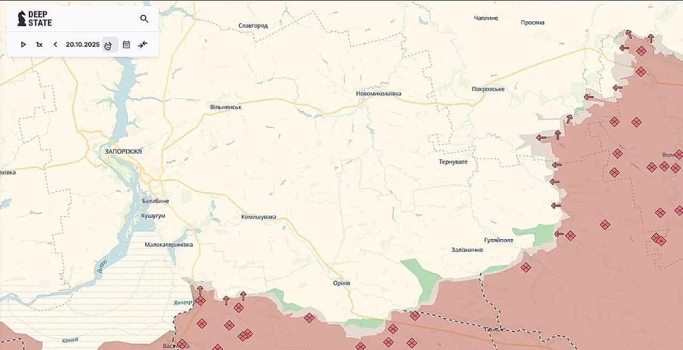 «Запорожская область за последний месяц. Продолжаются тяжелые бои на Гуляйполовском направлении»