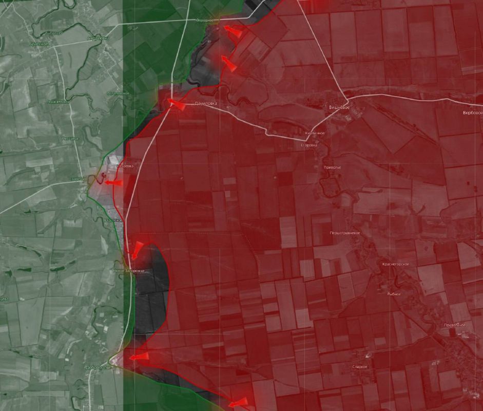 «На Днепропетровском направлении ВС РФ с боями прорываются в Гуляйполе и продвигаются широким фронтом в междуречье Гайчура и Янчура, подходя к Доброполью