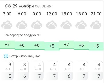 ПРОГНОЗ ПОГОДЫ. В субботу, 29 ноября в Энергодаре пасмурно