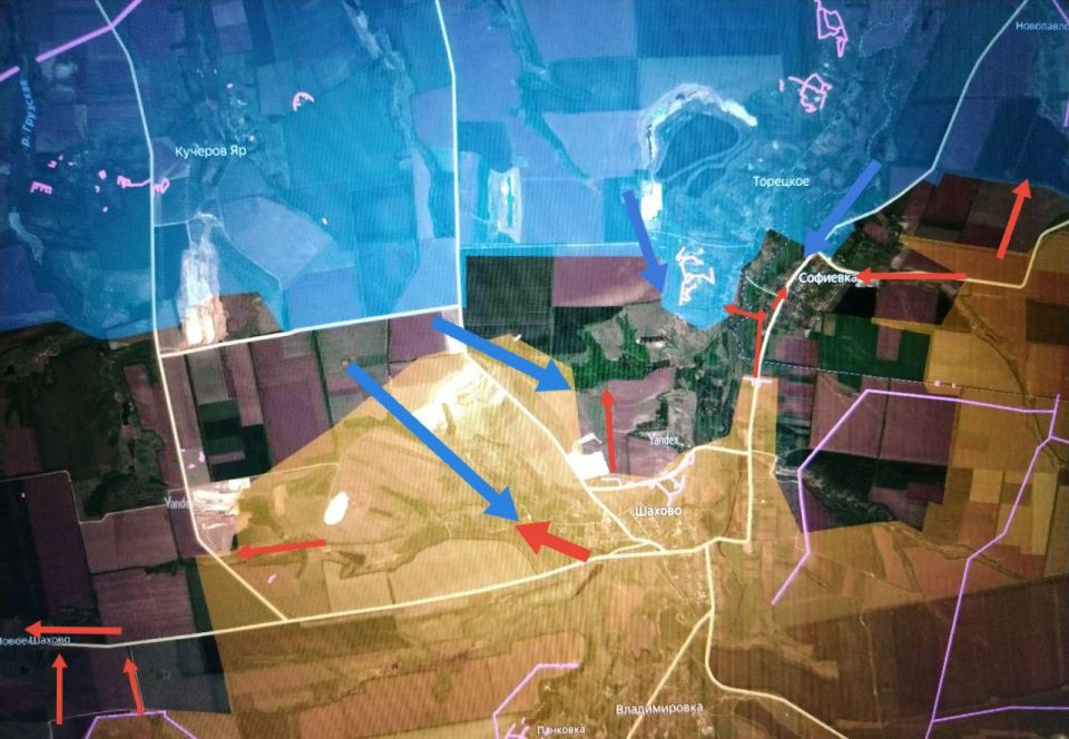 Юрий Котенок: Дружковское направление. Подразделения ГрВ "Центр" продолжают наступление в районе севернее и северо-западнее Октябрьского (Шахово) и в Артёмовке (Софиевке)