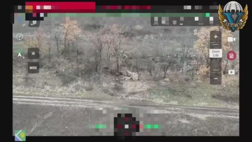 Кадры работы одного из расчетов ФПВ по украинским позициям в Запорожской области