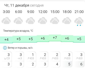ПРОГНОЗ ПОГОДЫ. В четверг, 11 декабря в Энергодаре пасмурно