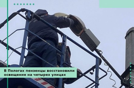 В Пологах пензенцы восстановили освещение на четырех улицах