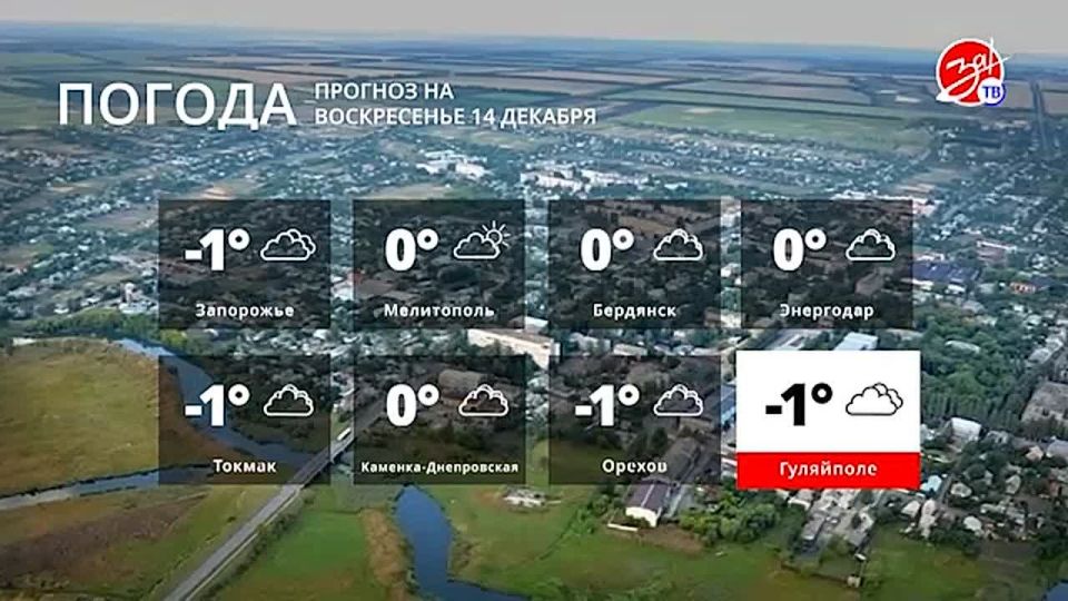 Прогноз погоды на воскресенье 14 декабря