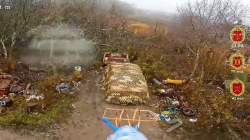 Расчёт БпЛА 41 мсп 44 Армейского корпуса обнаружил и уничтожил автомобиль ВСУ, замаскированный масксетью