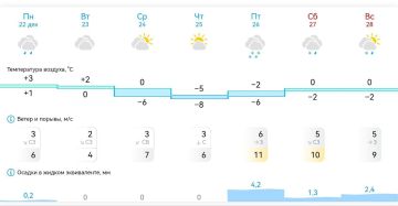 Погода в Михайловке Запорожской области на неделю с 22 декабря по 28 декабря 2025 года
