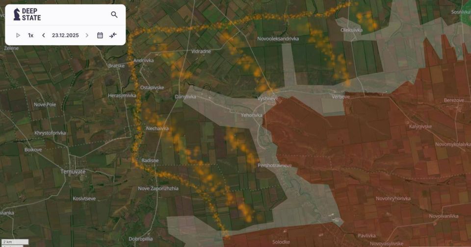 Карта украинского "аналитического" ресурса Deep State отстаёт от реальной ситуации в Днепропетровской и Запорожской областях более чем на месяц — игнорируя новые успехи ВС РФ, отмечает проукраинский военный обозреватель Bild...
