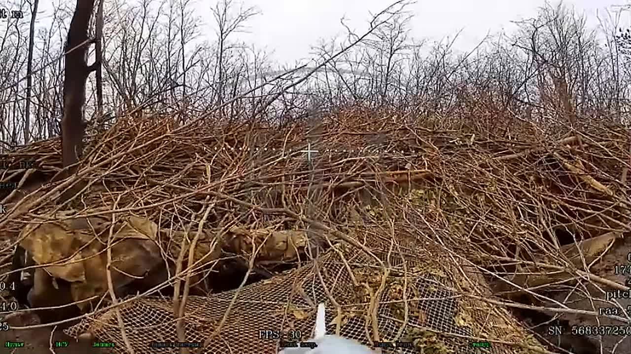 Запорожское направление. Операторы ударных дронов 11одшбр уничтожили замаскированное артиллерийское орудие противника