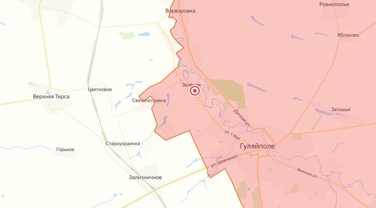 Юрий Котенок: МО РФ: н.п. Зеленое в Запорожской области освобожден от украинской оккупации