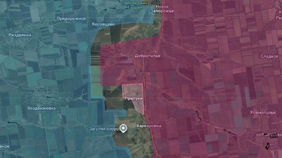 Запорожская область. Наши бойцы проводят зачистку села Прилуки, — сообщает Анатолий Радов