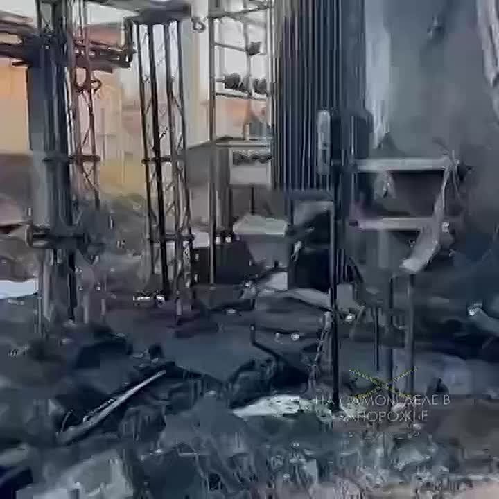 Один из результатов сегодняшнего ночного удара по объекту энергетической структуры Запорожья