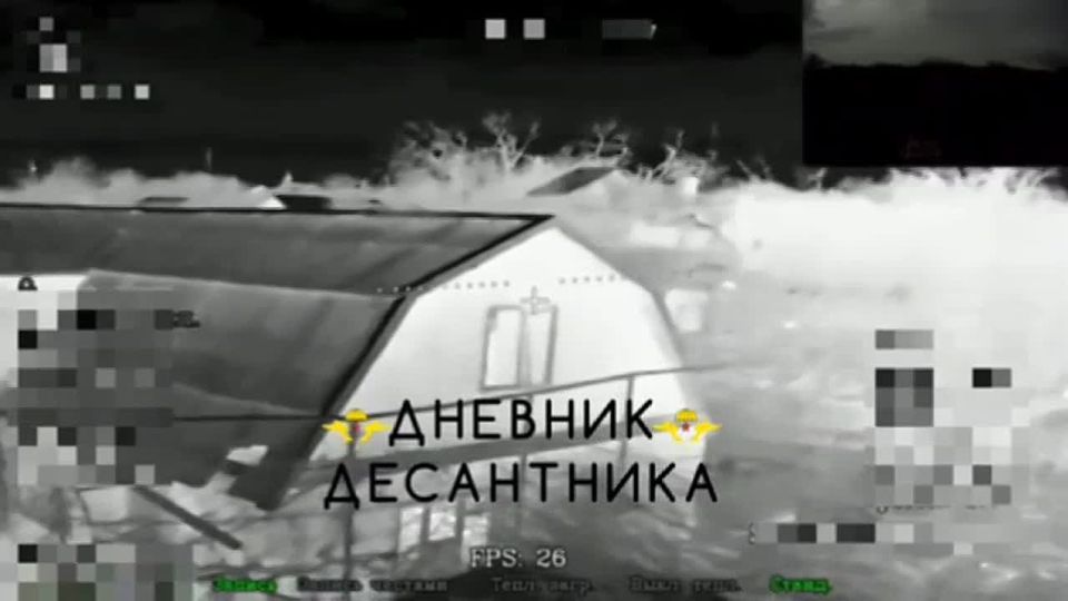 Запорожское направление.. В районе Приморского операторы БПЛА ВДВ обнаружили и поразили пункт временной дислокации противника в заброшенном доме