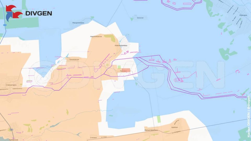 Канал «Divgen» публикует карту освобожденной Павловки в Запорожской области