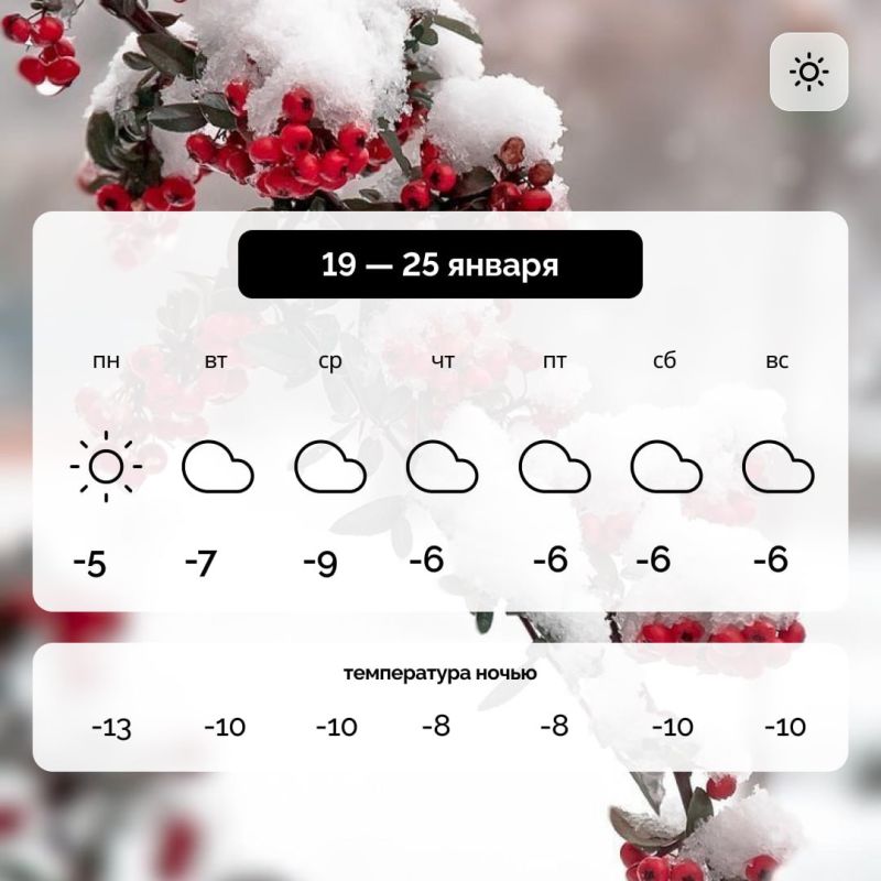 Погода в Запорожской области на 19 — 25 января