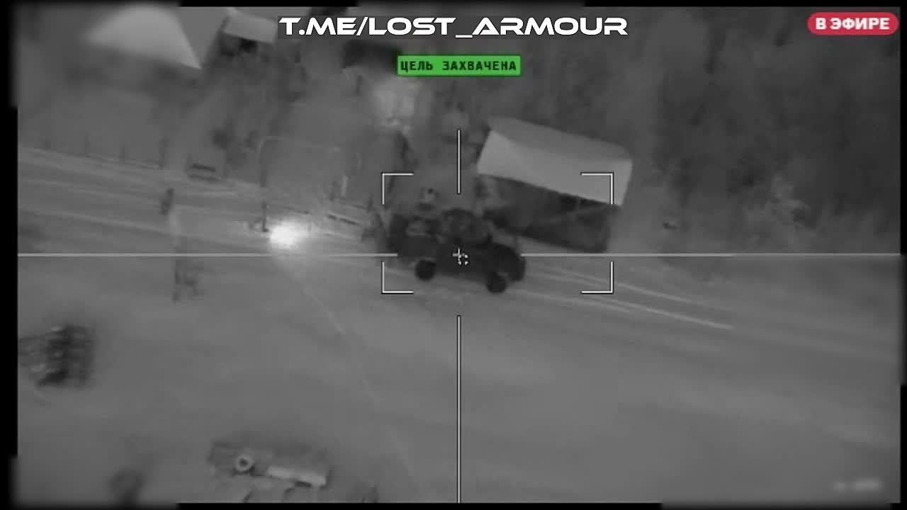 Уничтожение украинского транспорта со свежей партией хлопчиков барражирующим боеприпасом «Ланцет» в районе н.п. Косовцево Запорожской области