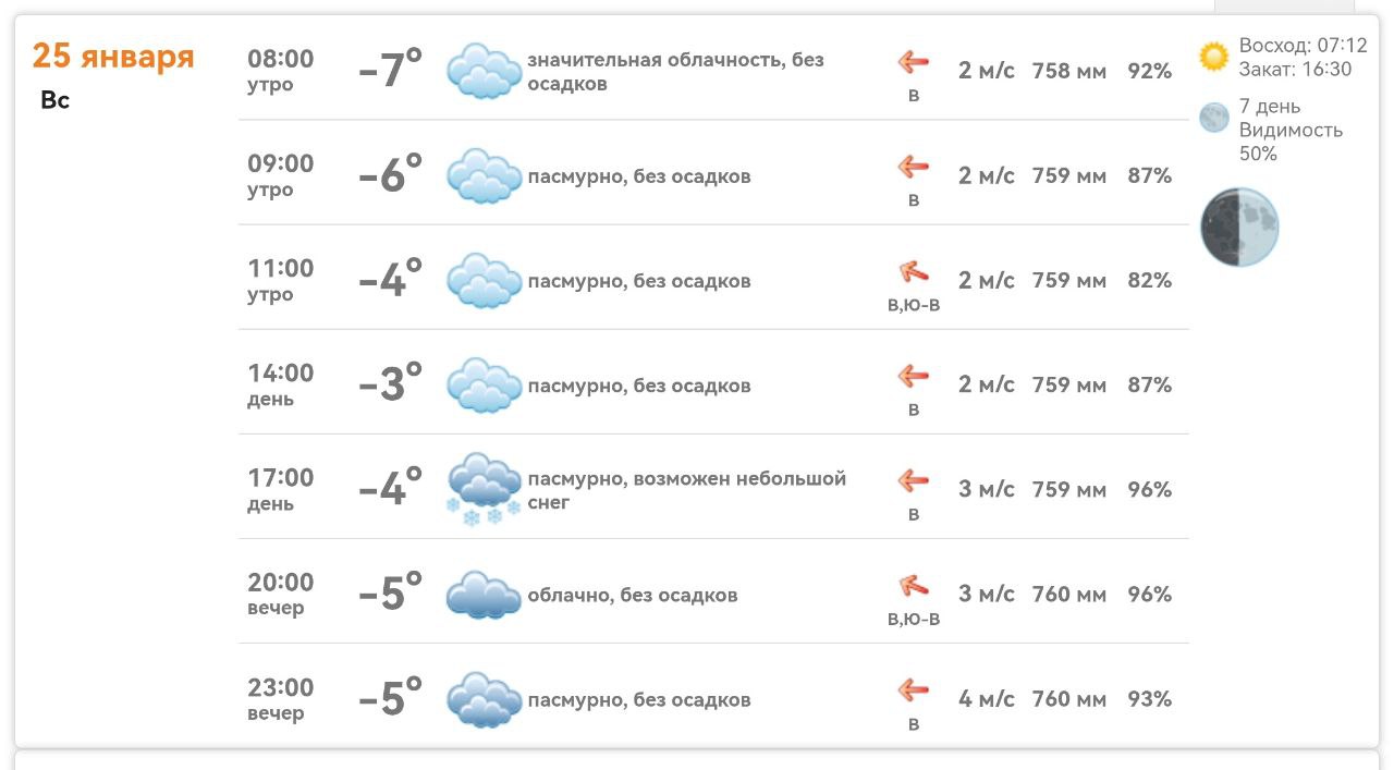 Погода в Михайловке Запорожской области на сегодня 25 января 2026 года