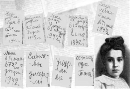 Дневник 11-летней Тани Савичевой из блокадного Ленинграда: