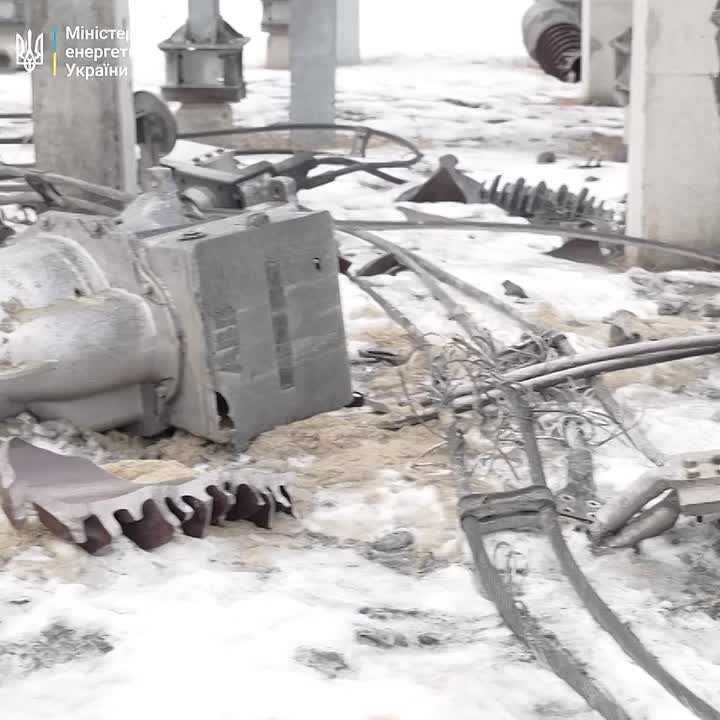 Очередное видео от Минэнерго Украины с последствиями российских ударов по украинским энергообъектам
