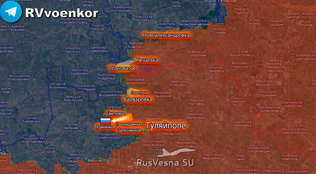 Армия России освободила Криничное в Запорожской области