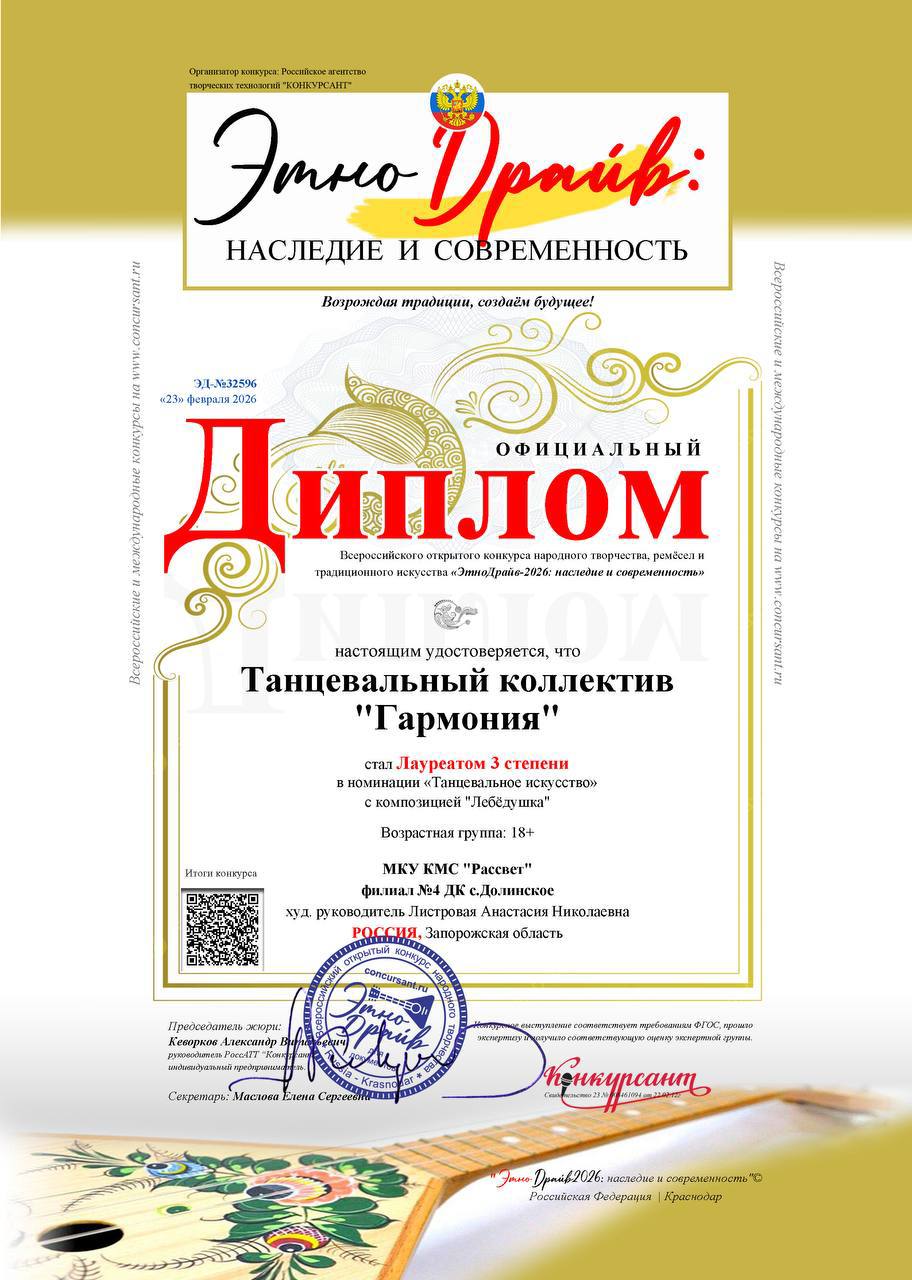 Успехи коллективов Долинского ДК на всероссийских конкурсах