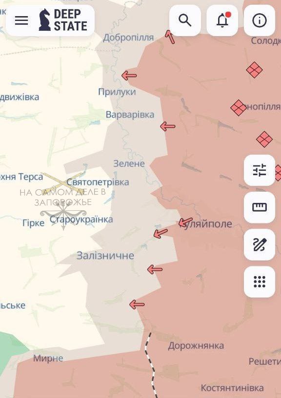 Армия РФ продвинулась в районе Гуляйполя — ресурс противника DeepState