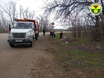 В рамках работы администрации городского округа Мелитополь по комплексному благоустройству территории продолжается наведение порядка в населённых пунктах округа