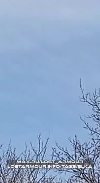 Бойцы мобильной огневой группы осуществляют поражение ударного БПЛА ВСУ с помощью дрона-ПВО "Елка" в одном из приграничных регионов Российской Федерации