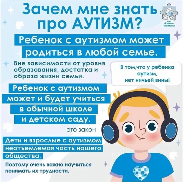 «Зажги синим». С целью повышения осведомлённости об аутизме и его многообразии, разрушения мифов, связанных с расстройствами аутистического спектра (РАС), а также выражения поддержки семьям, воспитывающим особенных детей...