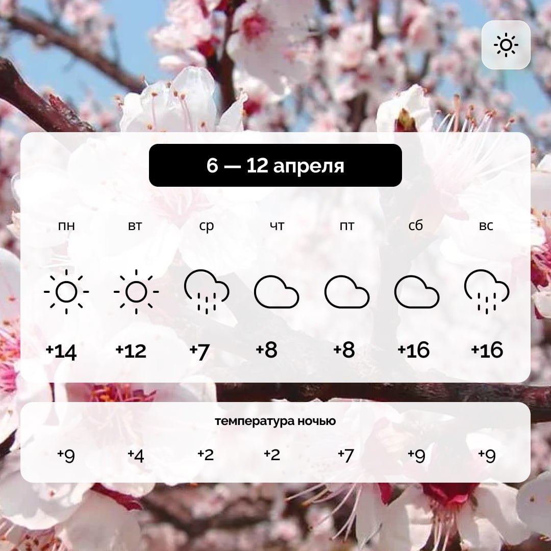 Погода в Запорожской области на 6 — 12 апреля