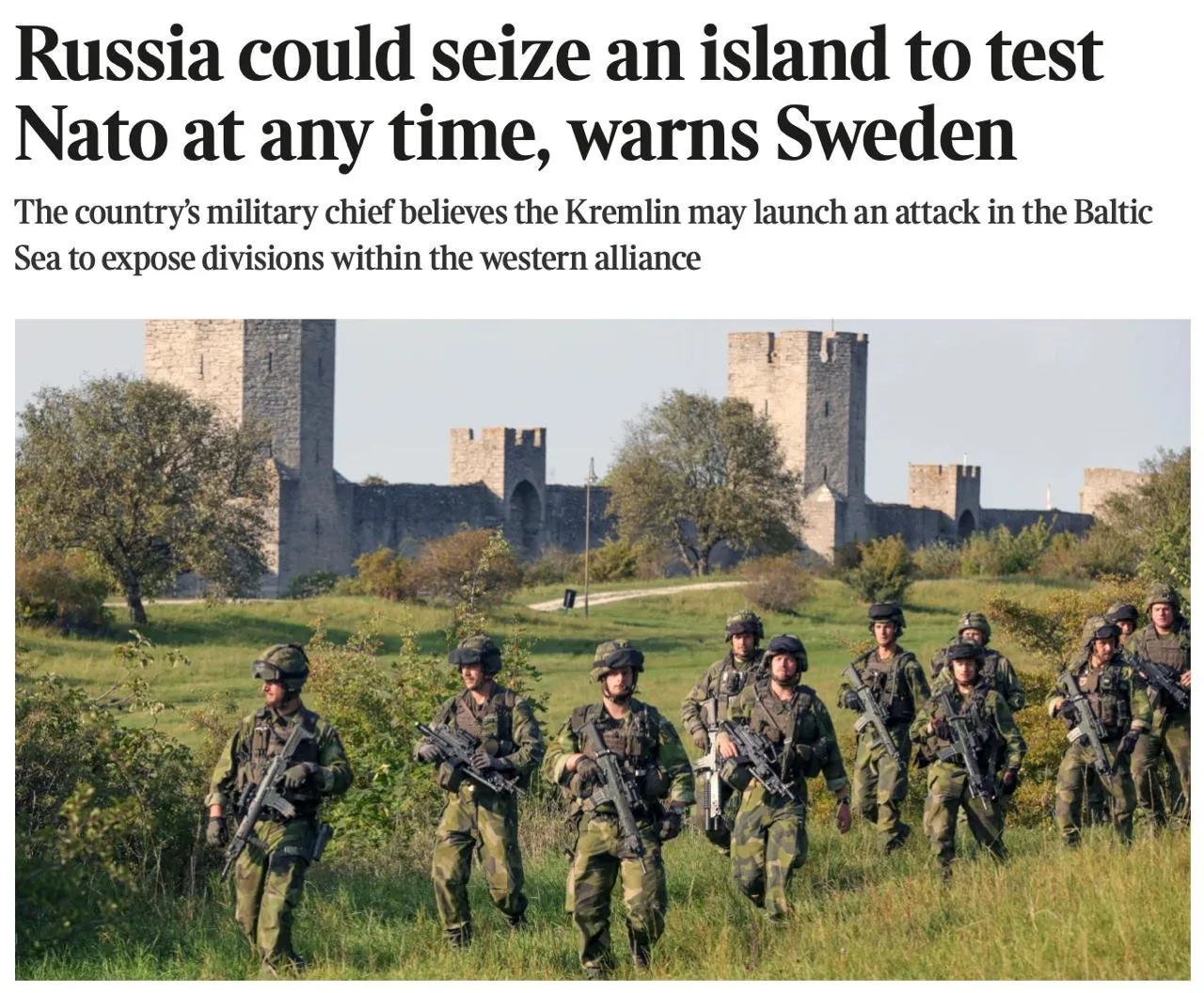 Сегодняшняя The Times бьет в колокола: «Россия в любой момент может захватить остров, чтобы протестировать НАТО