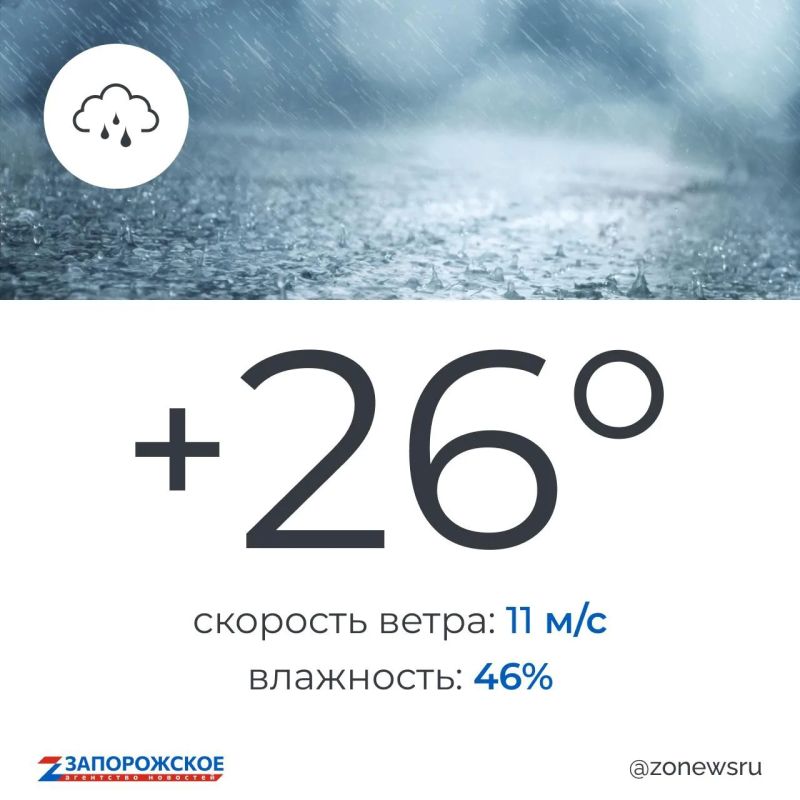 Дождь будет в Запорожской области в среду