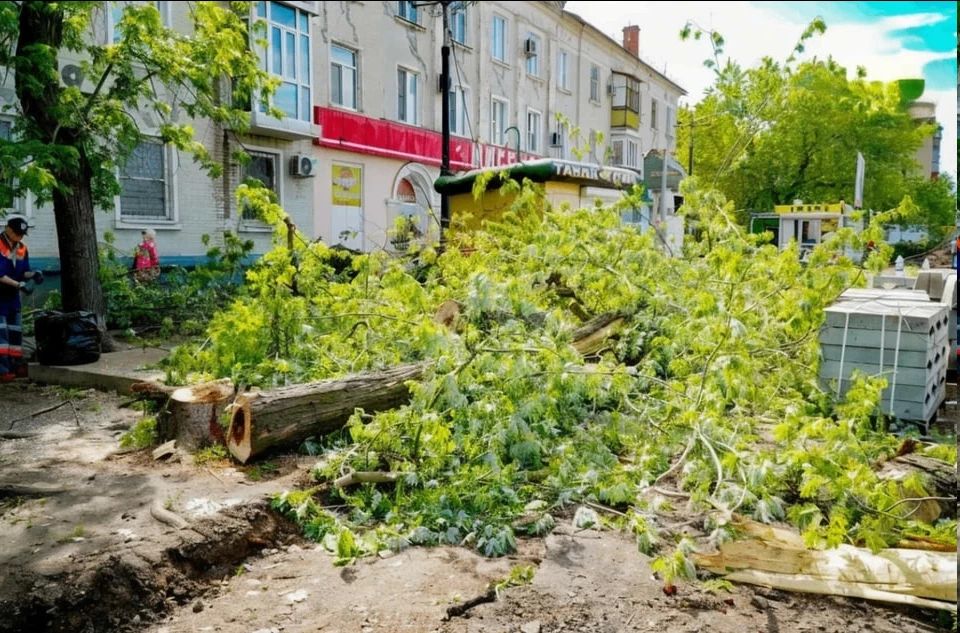 В Мелитополе устраняют последствия непогоды