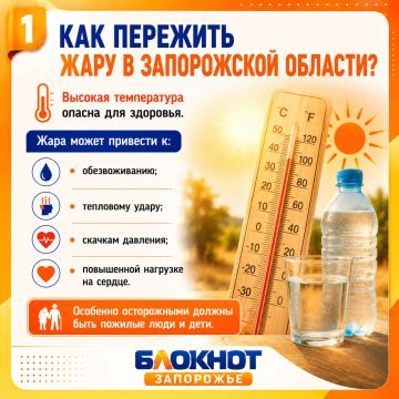 Как пережить жару без кондиционера и избежать теплового удара в Запорожской области