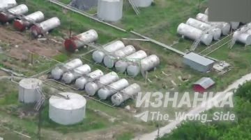 Высокогорное Поражение нефтебазы "Канцеровка" в районе н.п. Высокогорное в Запорожской области (ВИДЕО)