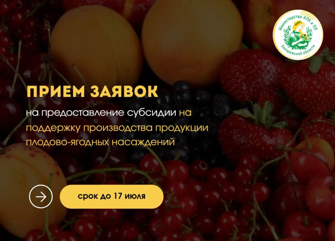 Информируем о начале отбора на предоставление субсидий сельскохозяйственным товаропроизводителям на поддержку производства продукции плодово-ягодных насаждений (закладку питомников)