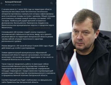 Сожжено 1500 гектаров хлеба: в Запорожской области из-за ударов ВСУ ввели режим ЧС
