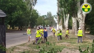 В Мелитополе продолжаются работы по благоустройству