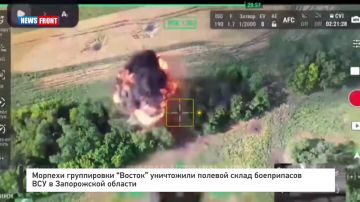 Морпехи группировки «Восток» уничтожили полевой склад боеприпасов ВСУ в Запорожской области