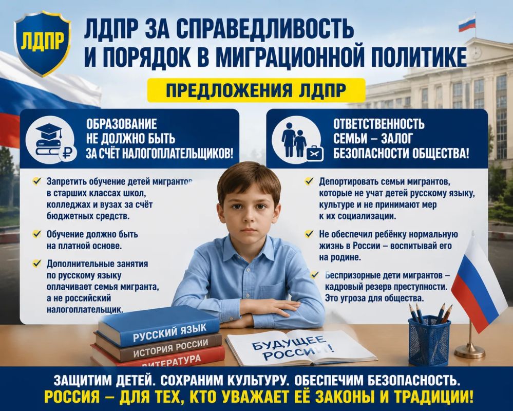 ЛДПР выступает за порядок и ответственность в миграционной политике