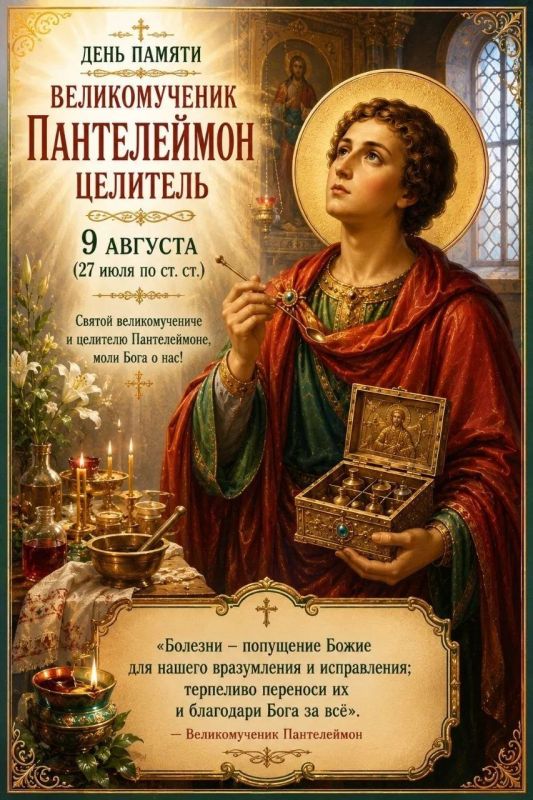 В прошедший воскресный день, Православная Церковь празднует день памяти св.вмч.целителя Пантелеимона