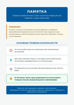 Важная информация по безопасности питьевой воды!