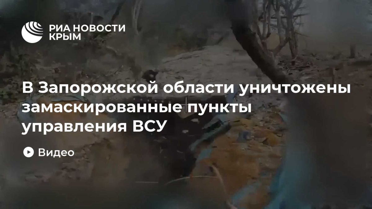 В Запорожской области уничтожены замаскированные пункты управления ВСУ