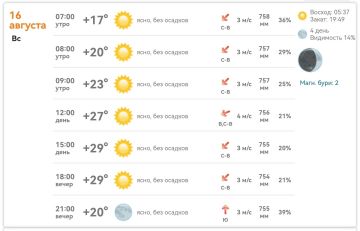 Доброе утро, Михайловка!. Сегодня, 16 августа, погода: