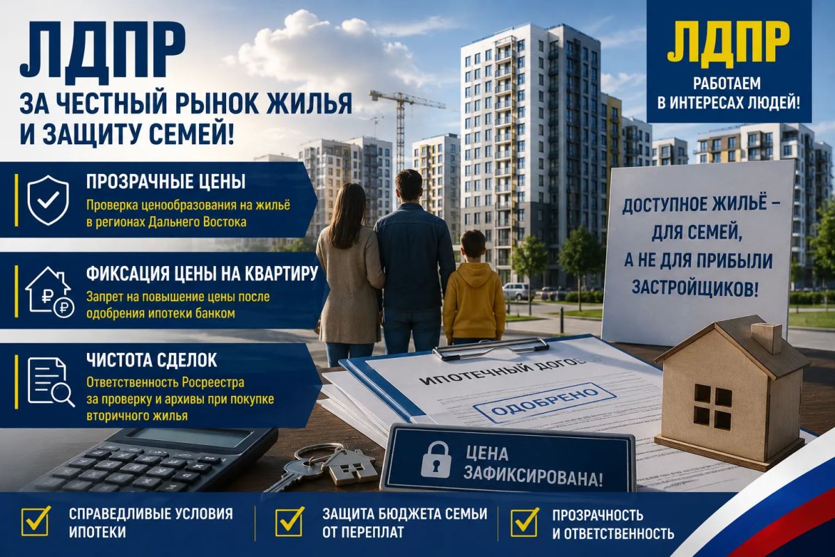 ЛДПР выступила за прозрачные цены на жильё и защиту семей при покупке квартиры в ипотеку