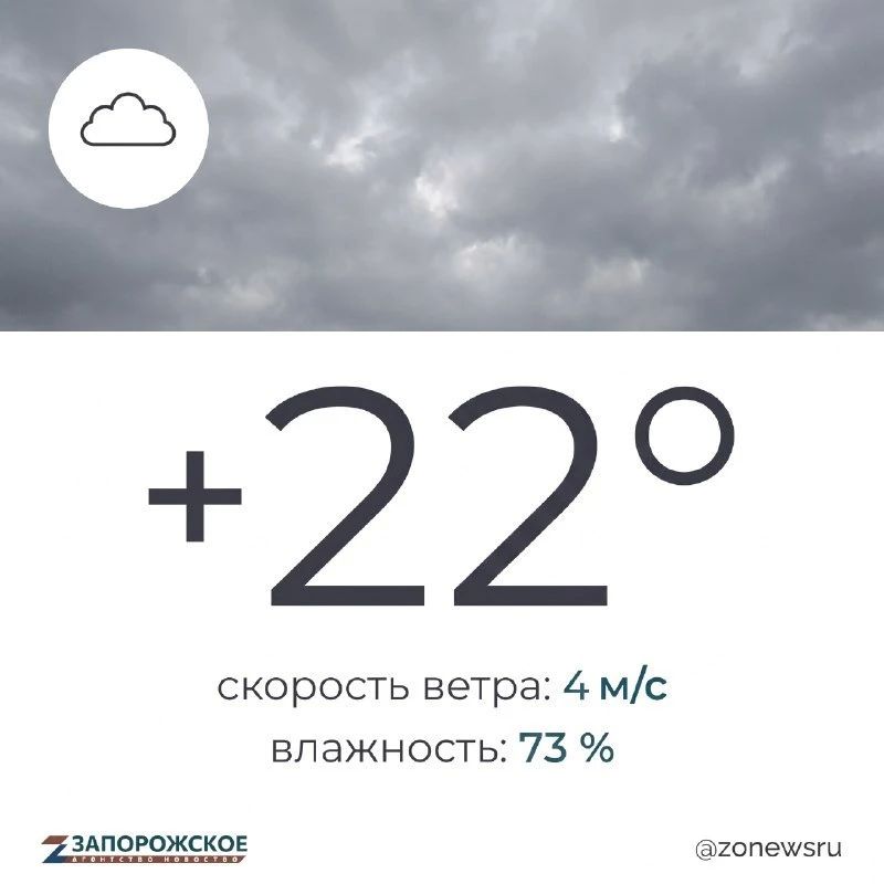 Облачная, теплая погода ожидается в Запорожской области в четверг, 27 августа