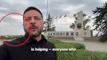 Зеленский записал видеообращение на фоне въездной стеллы Запорожья, рассказывая о «успехах» Вооружённых сил Украины